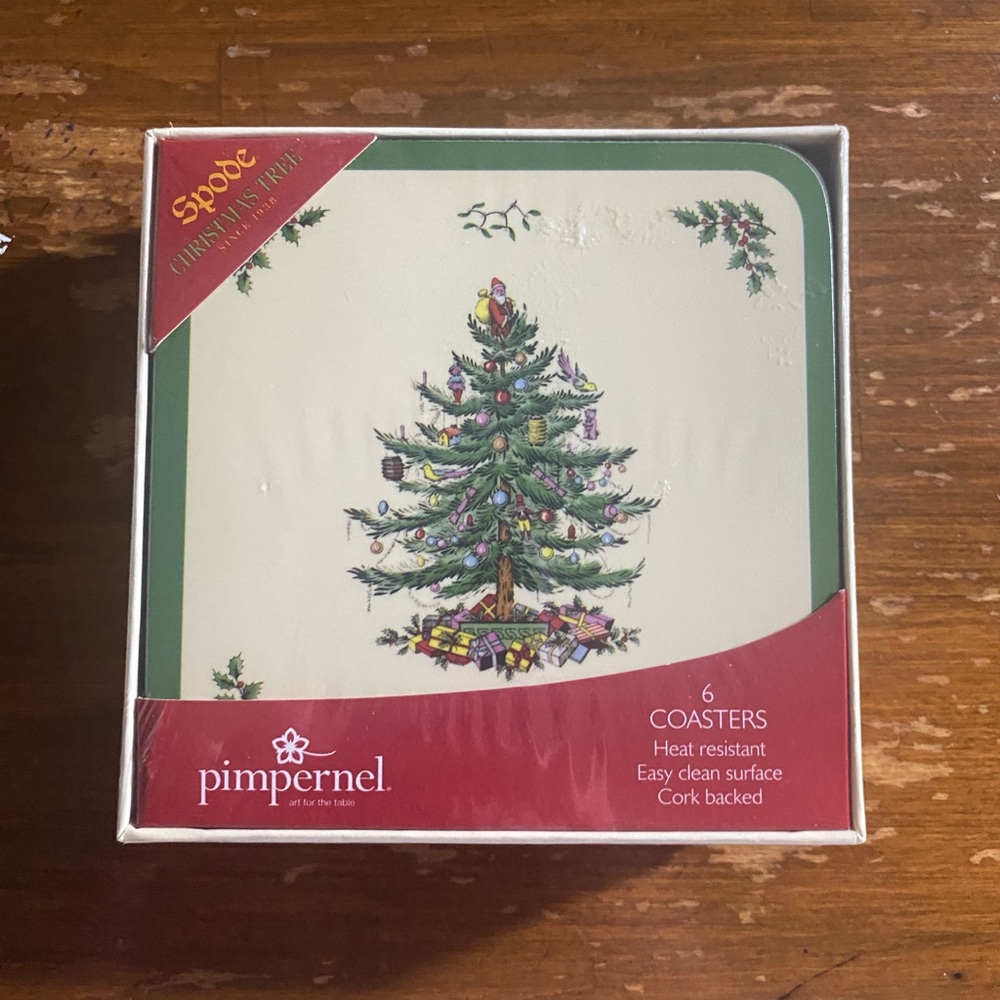 Pimpernel Red and Green Christmas Coasters